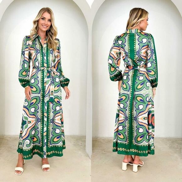 NWT Pink Diamond Jane Satin Ls Maxi Sz 8 - Picture 8 of 8